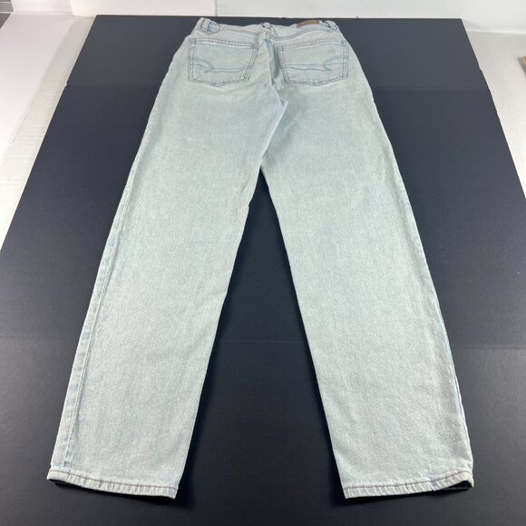 American Eagle Jeans Womens 28x31* Highest Rise Baggy Straight Blue Denim Tag 2R - Picture 10 of 16